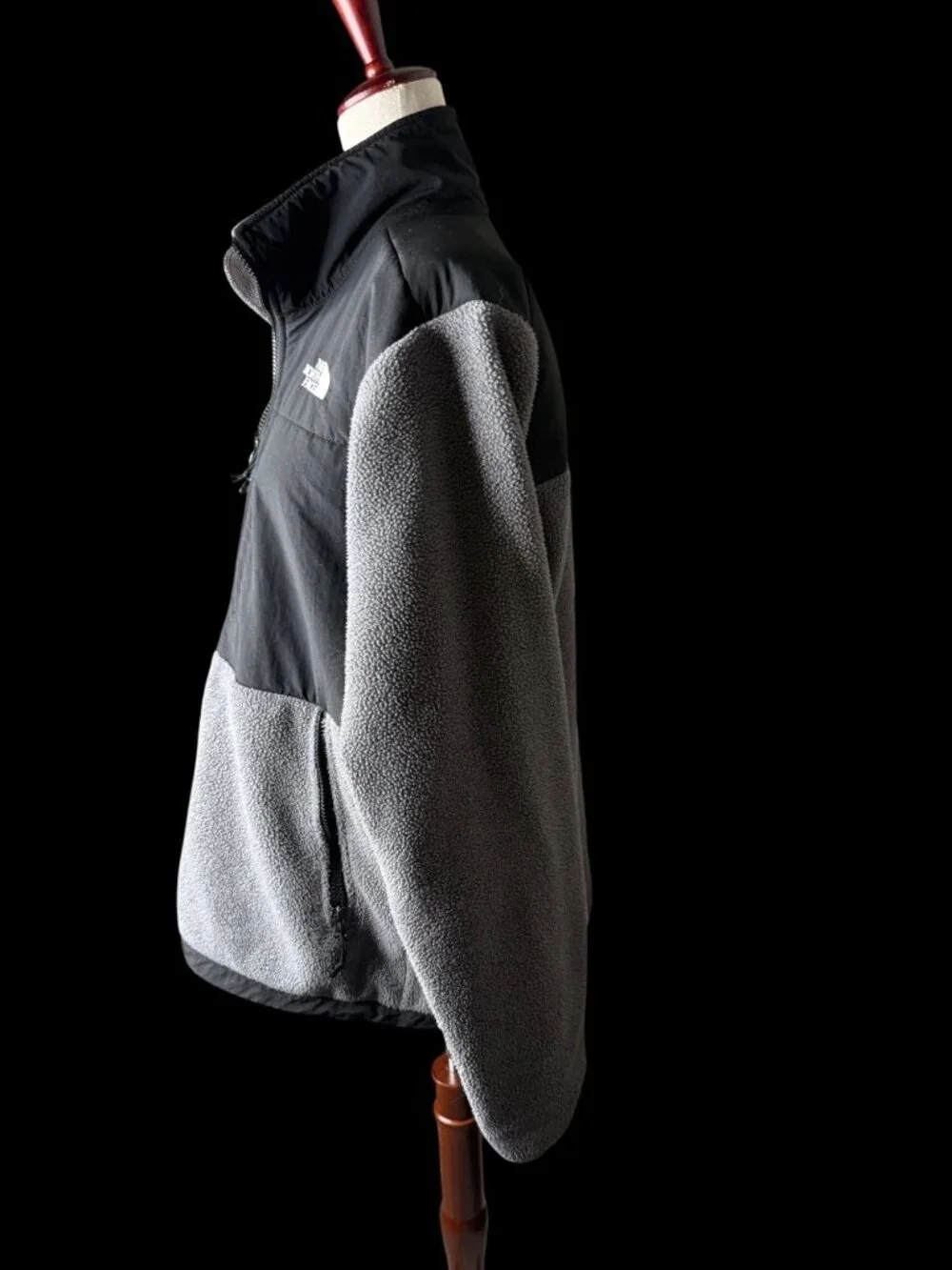 Vintage The North Face Denali Fleece Jacket Men M Full Zip Pockets Gray Polartec